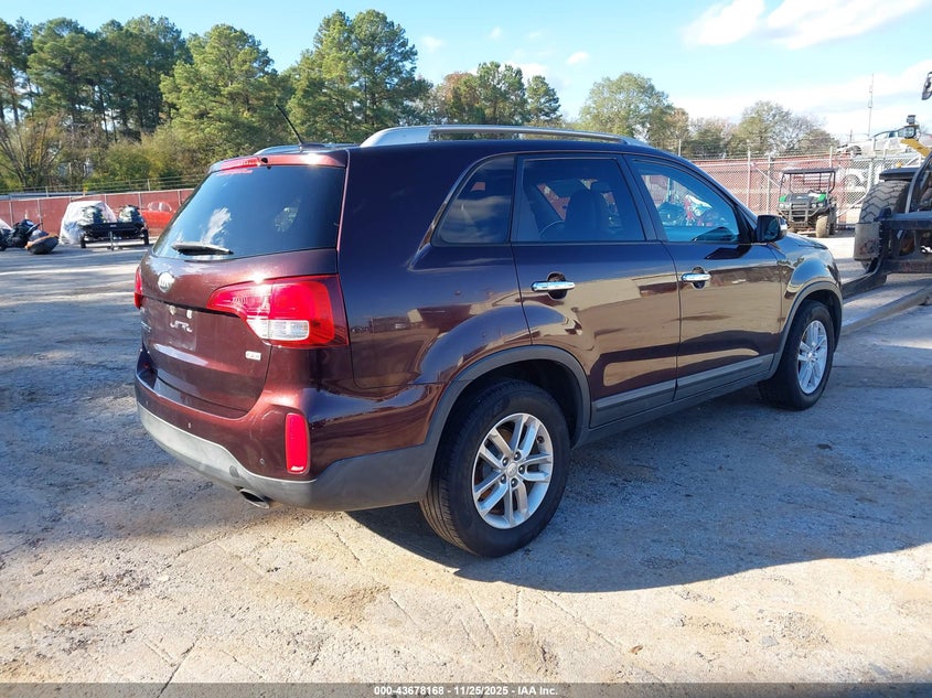 Vin: 5xykt3a68eg499944, lot: 44173430, kia sorento lx 20144