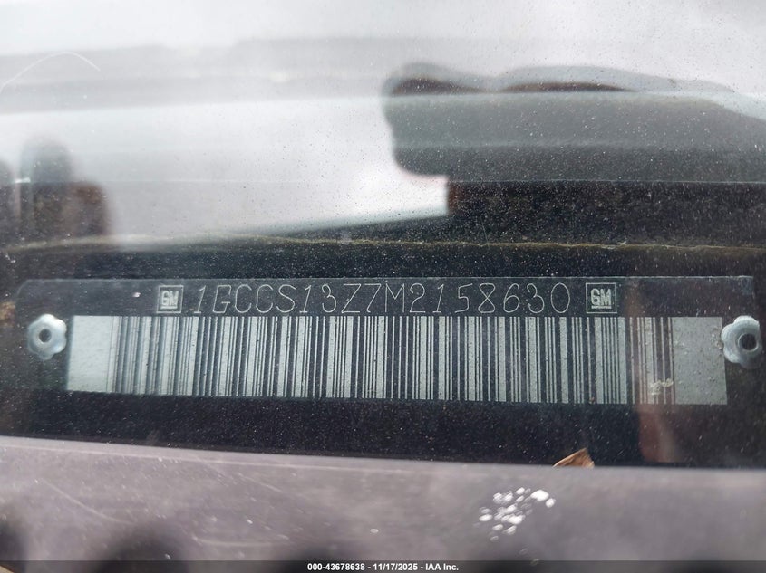 1991 Chevrolet Blazer S10 VIN: 1GCCS13Z7M2158630 Lot: 43678638