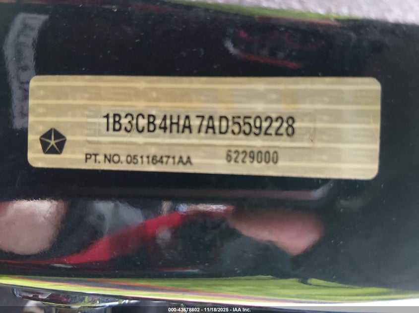2010 Dodge Caliber Sxt VIN: 1B3CB4HA7AD559228 Lot: 43678802