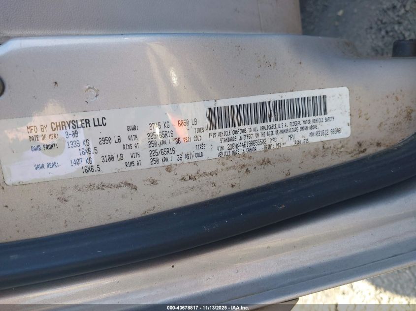 2009 Dodge Grand Caravan Se VIN: 2D8HN44E19R655502 Lot: 43678817