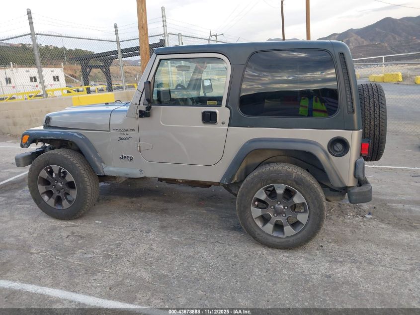 2000 Jeep Wrangler Sport VIN: 1J4FA49S7YP803999 Lot: 43678888