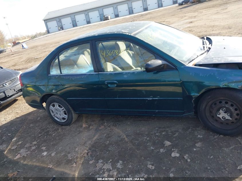 2002 Honda Civic Lx VIN: 2HGES16542H506603 Lot: 43678957