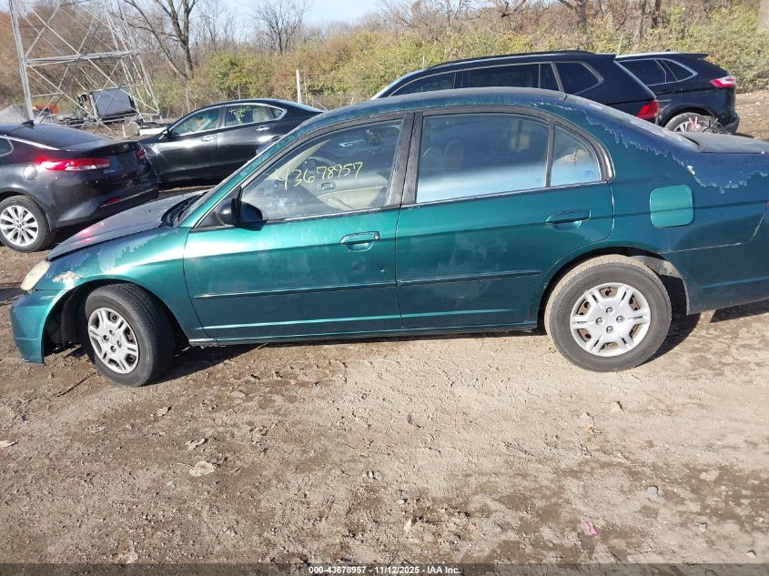 2002 Honda Civic Lx VIN: 2HGES16542H506603 Lot: 43678957