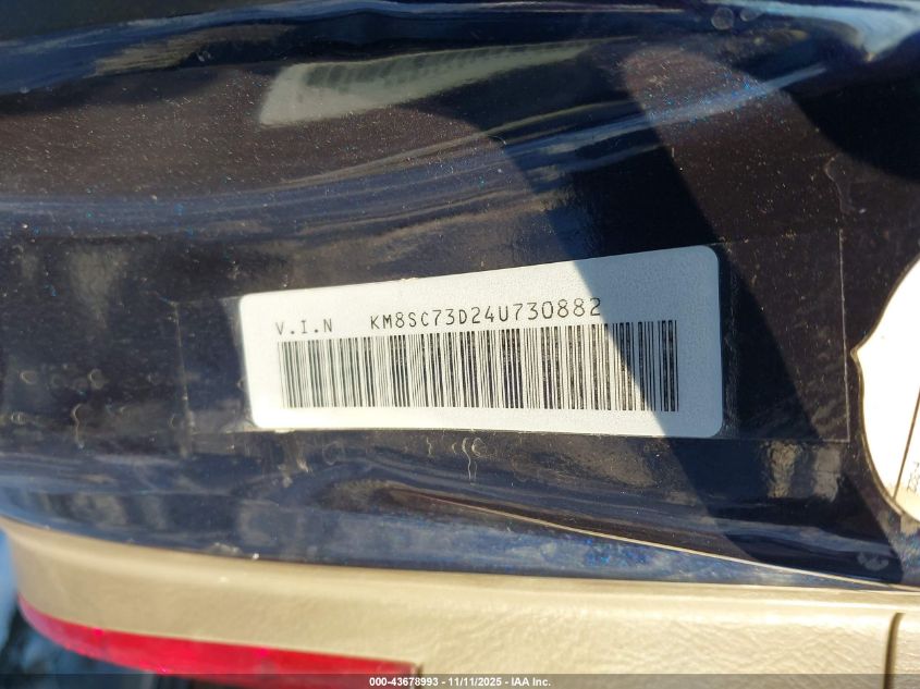 2004 Hyundai Santa Fe Gls VIN: KM8SC73D24U730882 Lot: 43678993