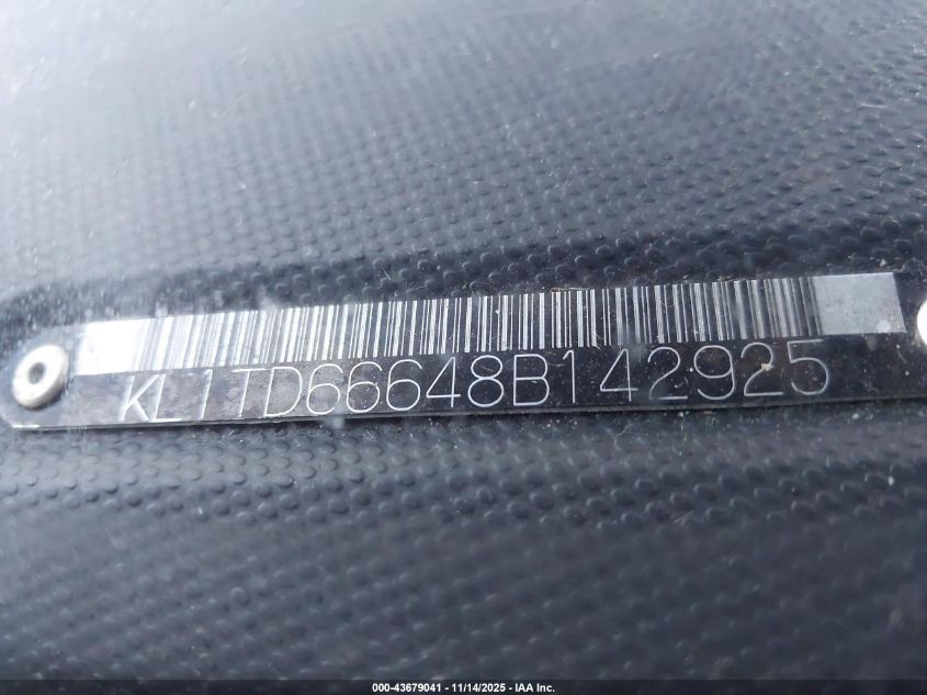 2008 Chevrolet Aveo 5 Ls VIN: KL1TD66648B142925 Lot: 43679041