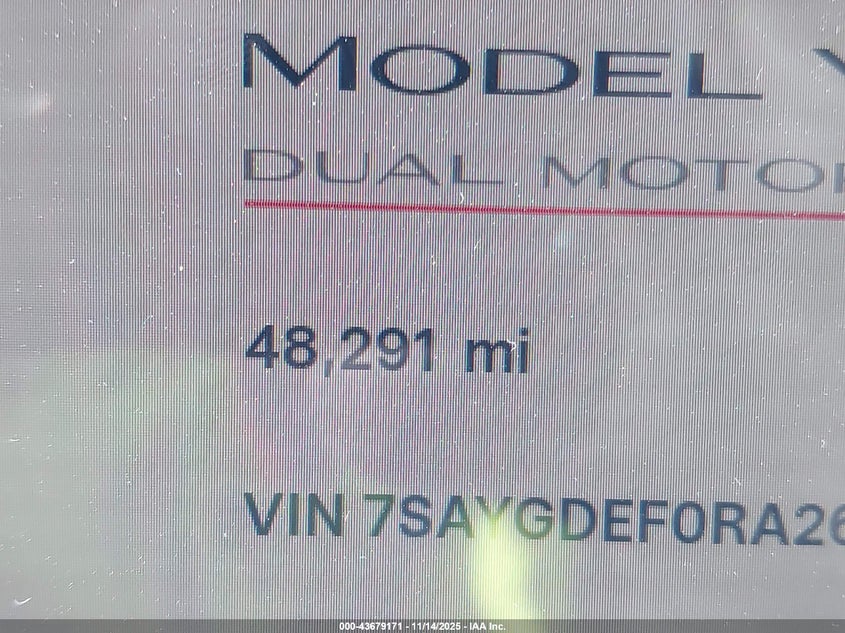 2024 Tesla Model Y Performance Dual Motor All-Wheel Drive VIN: 7SAYGDEF0RA264594 Lot: 43679171