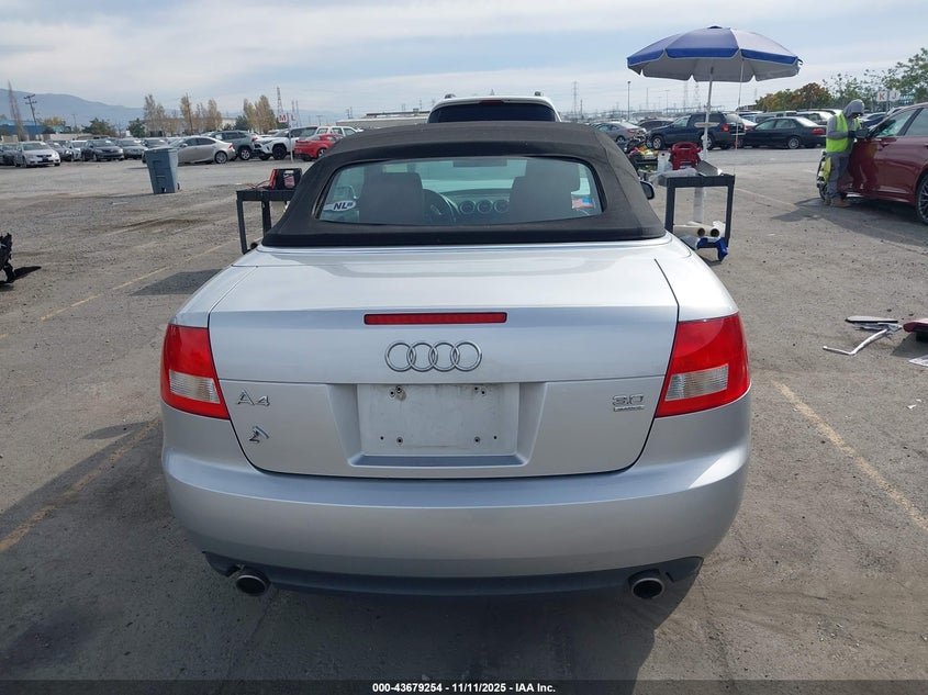 2005 Audi A4 3.0 VIN: WAUDT48H45K011862 Lot: 43679254