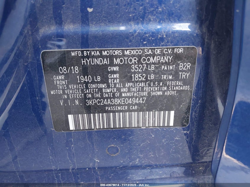 2019 HYUNDAI ACCENT SE 3KPC24A38KE049447