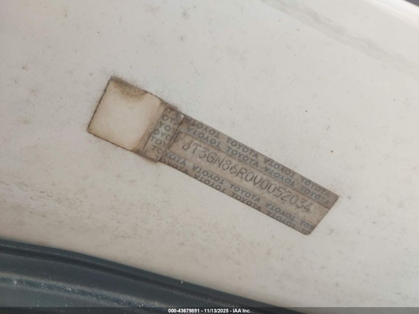 1997 Toyota 4Runner Sr5 V6 VIN: JT3GN86R0V0052034 Lot: 43679891