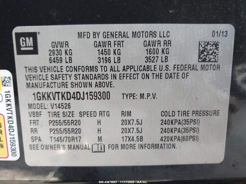 2013 GMC ACADIA DENALI - 1GKKVTKD4DJ159300