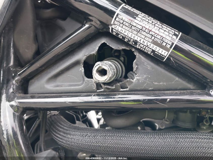 2022 Honda Cmx500 VIN: MLHPC561XN5500211 Lot: 43680052