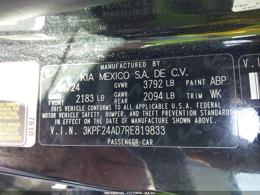 3KPF24AD7RE819833 2024 KIA FORTE photo no. 9