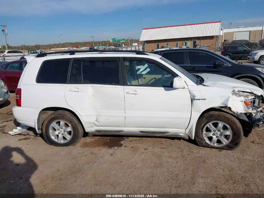 2002 Toyota Highlander Limited V6 VIN: JTEGF21A620031557 Lot: 43680616