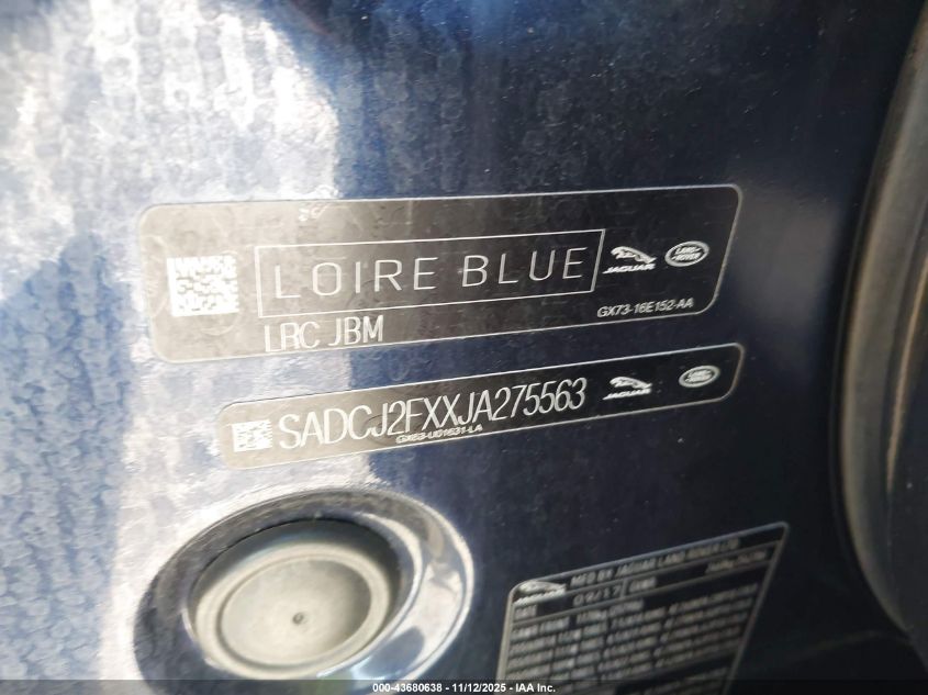 2018 Jaguar F-Pace 25T Premium VIN: SADCJ2FXXJA275563 Lot: 43680638