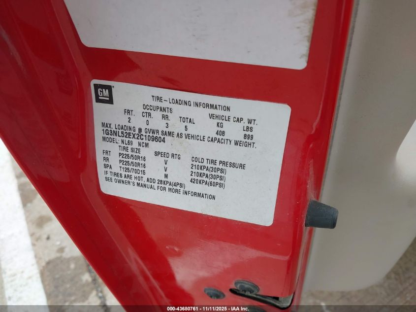 2002 Oldsmobile Alero Gl2 VIN: 1G3NL52EX2C109604 Lot: 43680761