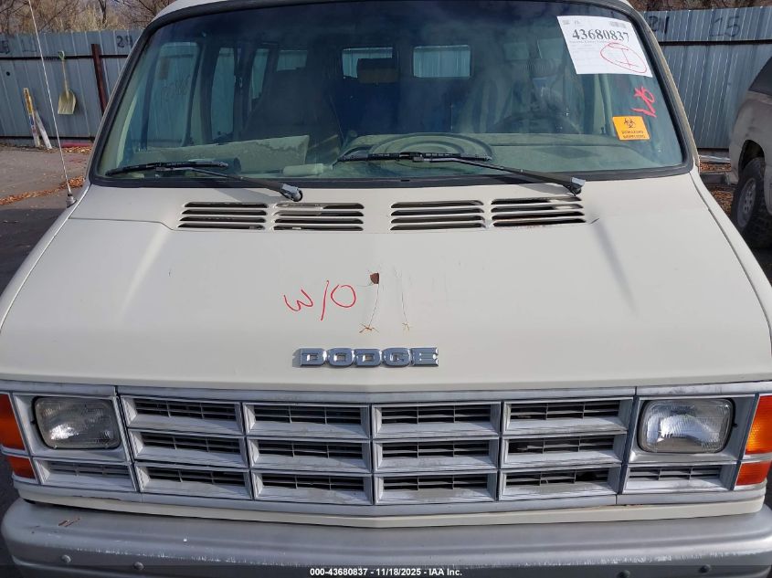 1992 Dodge Ram Wagon B250 VIN: 2B4HB25Y1NK166196 Lot: 43680837