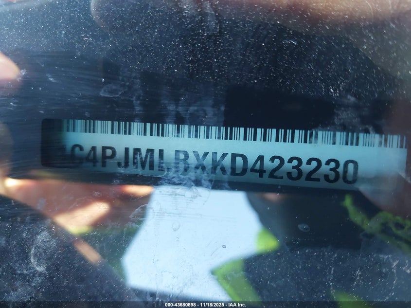 2019 Jeep Cherokee Latitude Plus 4X4 VIN: 1C4PJMLBXKD423230 Lot: 43680898