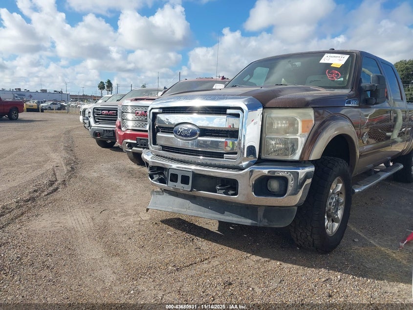 Vin: 1ft7w2bt8cec54613, lot: 44176193, ford f-250 lariat 20122