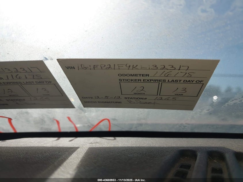 1989 Chevrolet Camaro VIN: 1G1FP21F9KL132317 Lot: 43680953