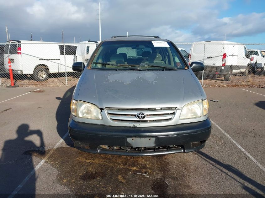 2001 Toyota Sienna Le VIN: 4T3ZF13C31U376030 Lot: 43681867