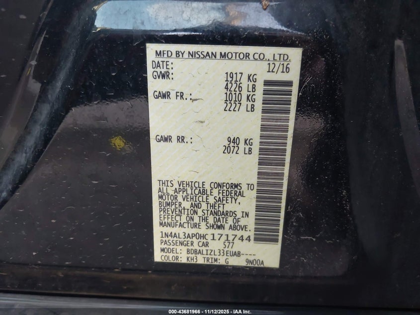 1N4AL3AP0HC171744 2017 NISSAN ALTIMA photo no. 9