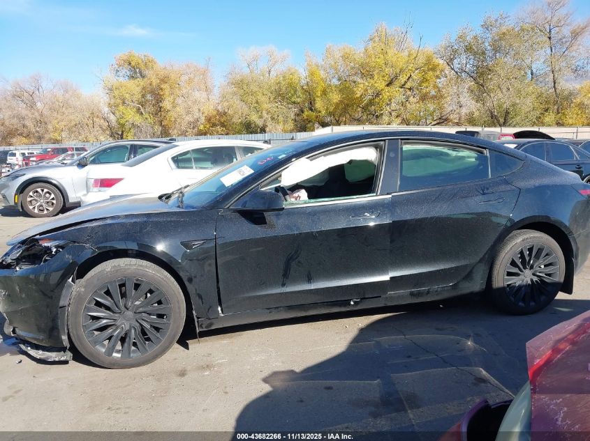 2025 Tesla Model 3 Long Range All-Wheel Drive VIN: 5YJ3E1EB3SF889041 Lot: 43682266