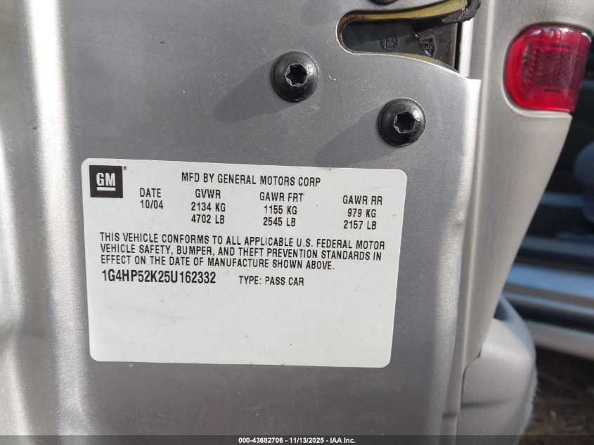 2005 Buick Lesabre Custom VIN: 1G4HP52K25U162332 Lot: 43682706