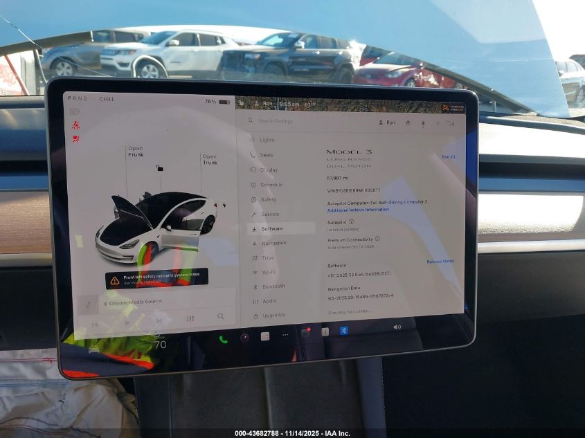 2021 Tesla Model 3 Long Range Dual Motor All-Wheel Drive VIN: 5YJ3E1EB9MF085877 Lot: 43682788