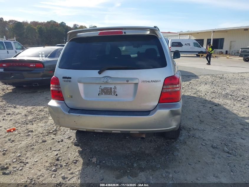 2002 Toyota Highlander Limited V6/V6 VIN: JTEGF21AX20057000 Lot: 43682826