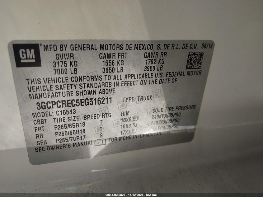 3GCPCREC5EG516211 2014 CHEVROLET SILVERADO photo no. 9