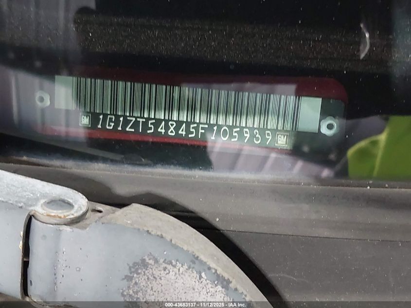 2005 Chevrolet Malibu Ls VIN: 1G1ZT54845F105939 Lot: 43683137