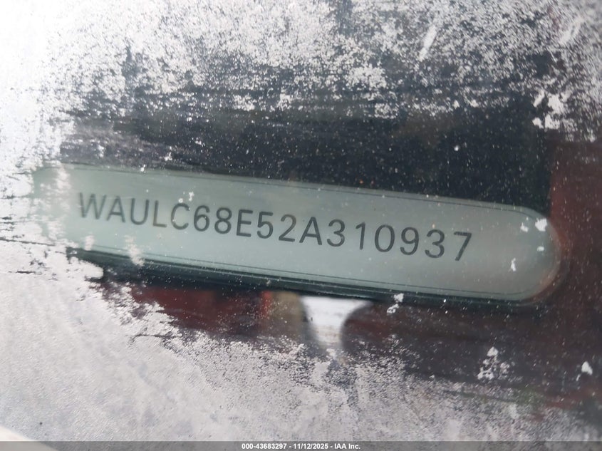 2002 Audi A4 1.8T VIN: WAULC68E52A310937 Lot: 43683297