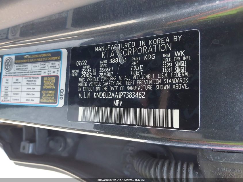 2023 Kia Seltos S VIN: KNDEU2AA1P7383462 Lot: 43683752