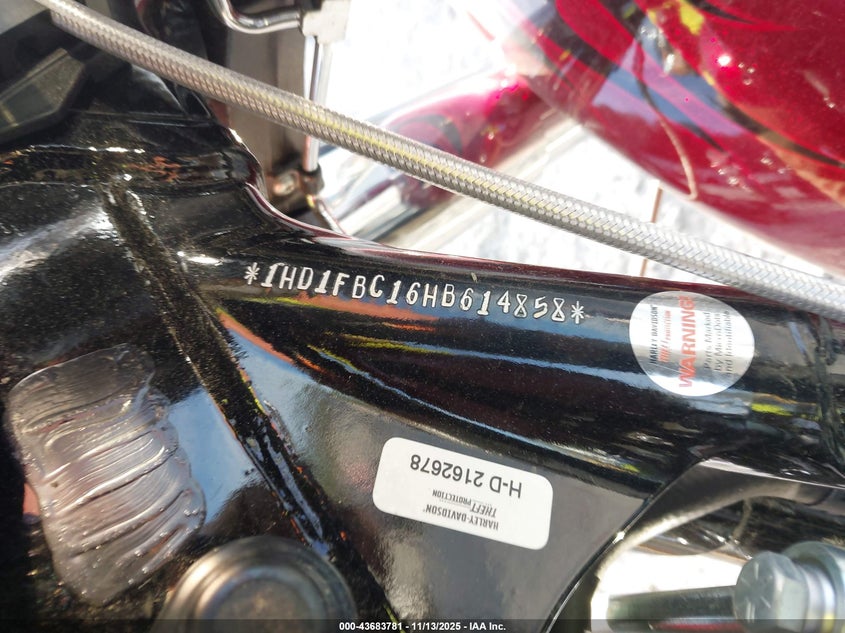 2017 Harley-Davidson Flhr Road King VIN: 1HD1FBC16HB614858 Lot: 43683781