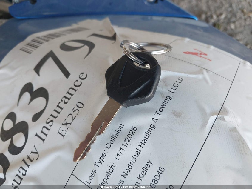 2008 Kawasaki Ex250 J VIN: JKAEXMJ188DA12267 Lot: 43683791