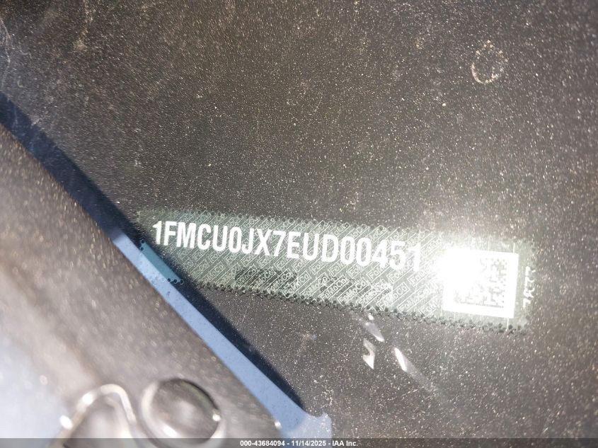 2014 Ford Escape Titanium VIN: 1FMCU0JX7EUD00451 Lot: 43684094