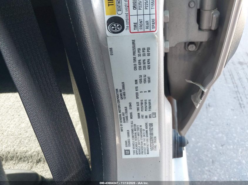 2008 Chevrolet Colorado Lt VIN: 1GCCS339188192108 Lot: 43684347