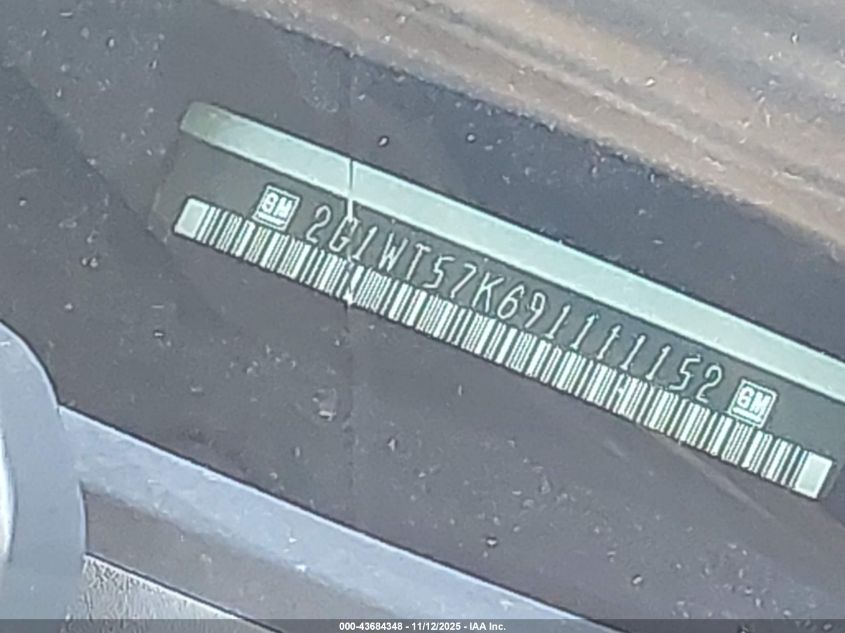 2009 Chevrolet Impala Lt VIN: 2G1WT57K691111152 Lot: 43684348
