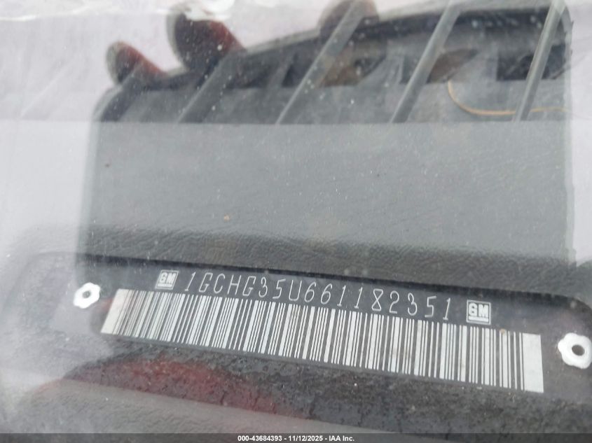 2006 Chevrolet Express Work Van VIN: 1GCHG35U661182351 Lot: 43684393