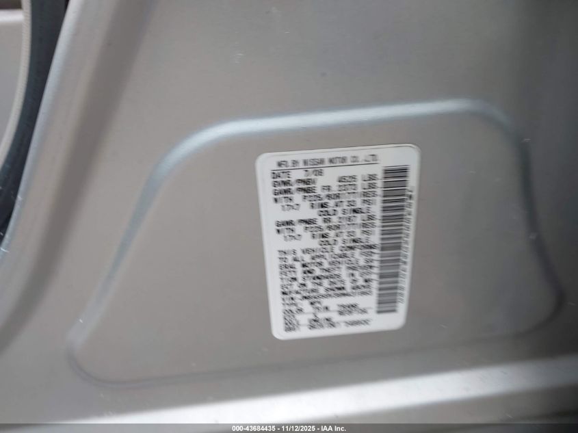 2009 Nissan Rogue Sl VIN: JN8AS58V39W431863 Lot: 43684435