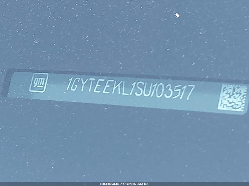 2025 Cadillac Escalade Iq Sport 1 Awd VIN: 1GYTEEKL1SU103517 Lot: 43684443