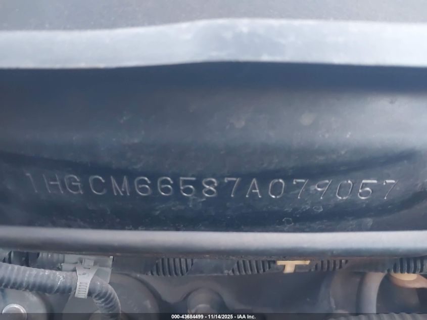 2007 Honda Accord 3.0 Ex VIN: 1HGCM66587A079057 Lot: 43684499