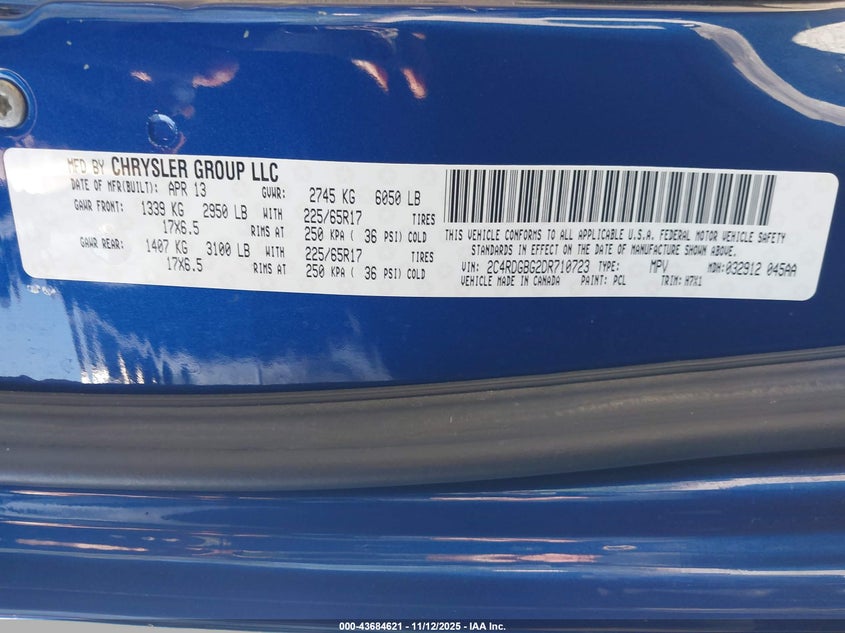 2C4RDGBG2DR710723 2013 DODGE CARAVAN photo no. 9