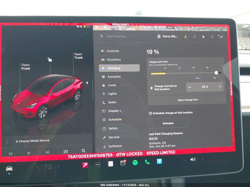 2022 Tesla Model Y Long Range Dual Motor All-Wheel Drive VIN: 7SAYGDEE9NF509753 Lot: 43684985