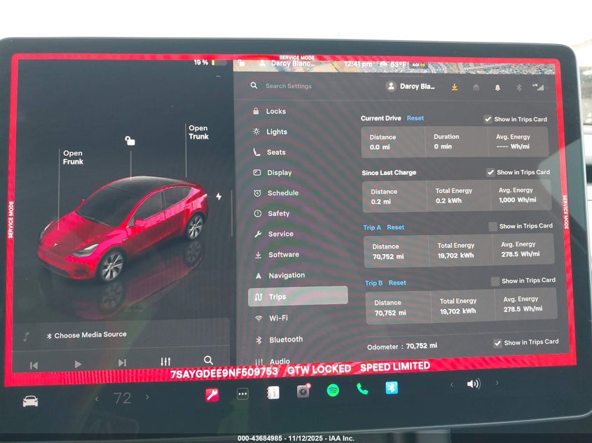 2022 Tesla Model Y Long Range Dual Motor All-Wheel Drive VIN: 7SAYGDEE9NF509753 Lot: 43684985