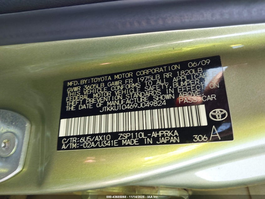 2009 Scion Xd VIN: JTKKU10469J049824 Lot: 43685068