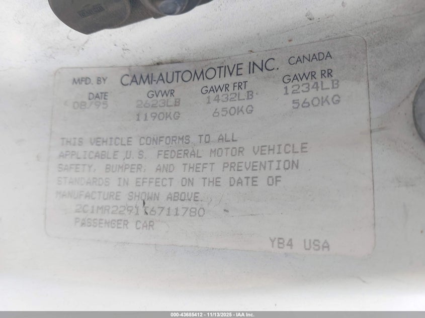 2C1MR2291T6711780 1996 GEO METRO photo no. 9