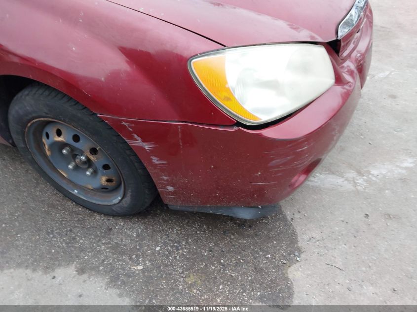 2006 Kia Spectra Ex/Lx/Sx VIN: KNAFE121265299913 Lot: 43685519