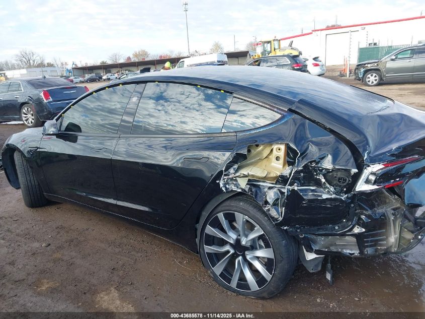 2025 Tesla Model 3 Long Range All-Wheel Drive VIN: 5YJ3E1EB8SF910076 Lot: 43685578