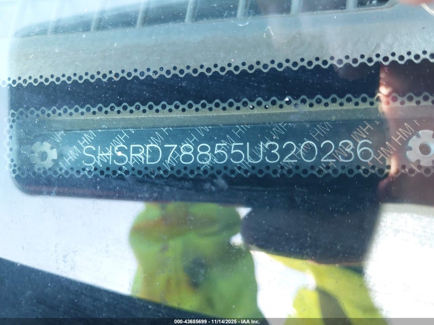 2005 Honda Cr-V Ex VIN: SHSRD78855U320236 Lot: 43685699